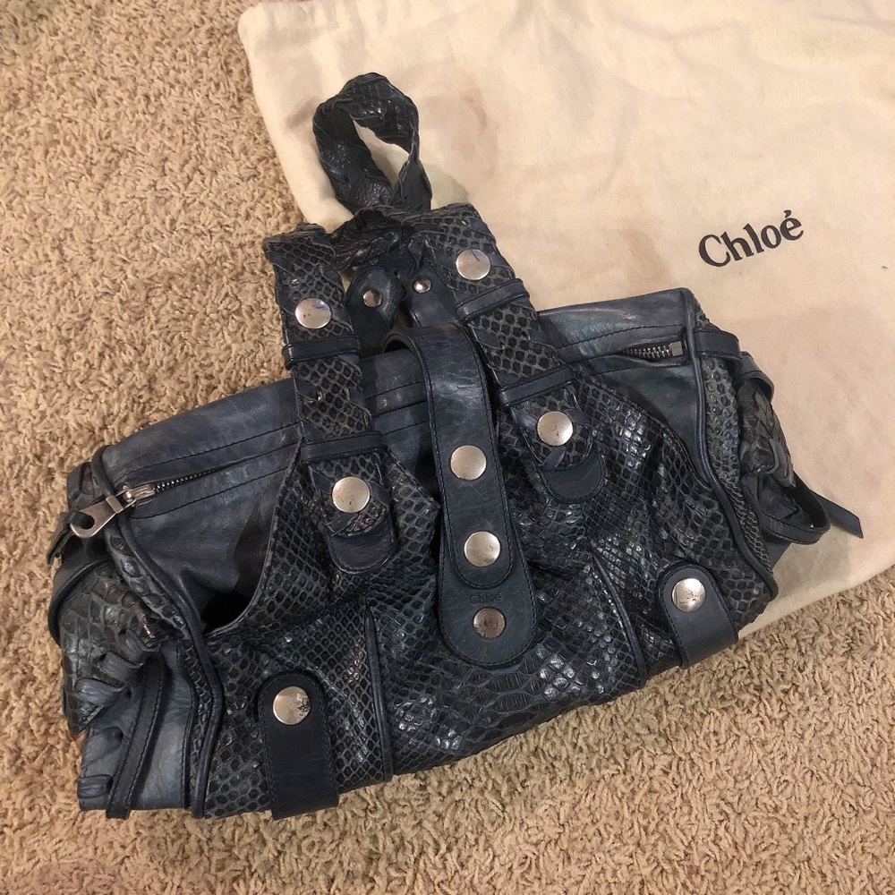Chloe Silverado python skin in blue